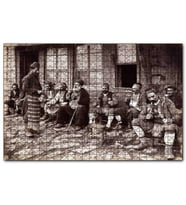 Cakapuzzle 1900 İstanbulda Nargile İçen İnsanlar  Puzzle Yapboz MDF (Ahşap) (120 Parça)