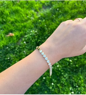 14K Kalpli Taşlı Bileklik