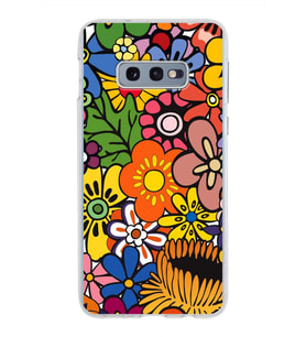 PrintiFy Samsung Galaxy S10e ile Uyumlu 1mm Slim Fit Retro Colors 2 Baskılı Şeffaf  Kılıf