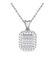 Modern Tasarım 0.15 Ct Baget Kare Tektaş Kolye
