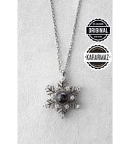 Jewelmim Gümüş Yüz 100 Farklı Dilde Seni Seviyorum Beyaz Altın Kaplama 925 Ayar Kadın Gümüş Kar Tanesi Kolye (Beyaz)