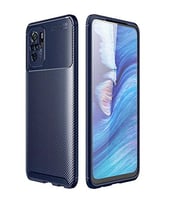 Coverzone Xiaomi Poco M5S ?le Uyumlu K?l?f Karbon Tasar?m, Parmak ?zi Yapmayan �zellik Ultra Slimfit Yap? Del�x Tpu Silikon DLX Poco M5S ?le Uyumlu K?l?f Lacivert