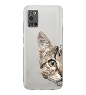 Samsung Galaxy A02s  Kamera Korumalı  Kapak Catface Tasarımlı  Şeffaf Kılıf