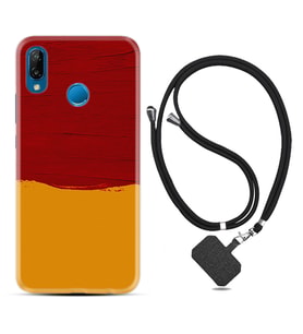 Huawei P20 Lite Mate 10 20 Lite Pro P40 Lite KılıfBoyun Askılı Silikon Sarı Kırmızı Boya 1708