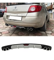 Renault Megane 2 Cabrio Gri Difüzör 4 Krom Egzoz Görünümlü Difizör Arka Ek Body Kit 2002-2009