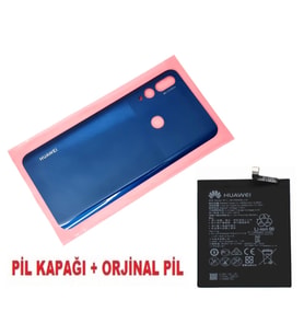 Tkgz Huawei Uyumlu Y9 Prime 2019 Arka Pil Batarya Kapağı + PİL MAVİ