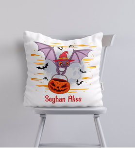 BK Gift Kişiye Özel Happy Halloween Tasarımlı Yastık-8