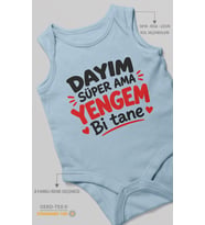 Dayım süper ama yengem bi tane Sıfır Kollu Bebek Zıbını %100 Pamuk