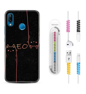 Huawei P20 Lite Mate 10 20 Lite Pro P40 Lite KılıfKablo Koruma Spiral Silikon Meow 1657