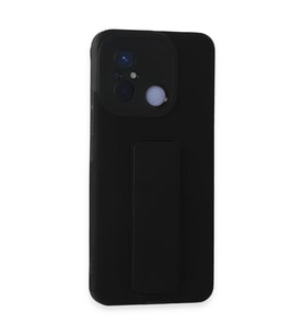 Xiaomi Redmi 12c Kılıf Mega Standlı Silikon - Siyah
