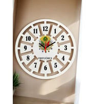 Osmanlı Tuğrası Duvar Saati 40cm 001 (Beyaz)