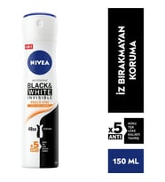 NIVEA Kadın Sprey Deodorant Black & White Invisible Güçlü Etki 48 Saat Anti-perspirant Koruma 150ml