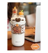 VAGONLİFE DILLER PASLANMAZ ÇELİK PİPETLİ/PİPETSİZ KULLANIM ÇİFT KAPAKLI MATARA/TERMOS D9285 520ML CA