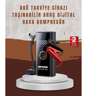 Çok Fonksiyonlu Araç Yol Yardım Kiti Jump Starter Lastik Pompası