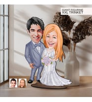 BK Gift Kişiye Özel Sevgililer Karikatürlü Büyük Boy Ahşap Biblo-104, Arkadaşa Hediye , Sevgiliye Hediye, Kişiye Özel Biblolar