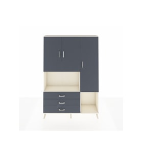 Arges Gardrop 6 Raflı 3 Çekmeceli 3 Kapaklı 132x30x195 Aytaşı-Antrasit