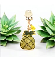 Ananas Figürlü Taşlı Çanta Süsü Ve Anahtarlık (Sarı)