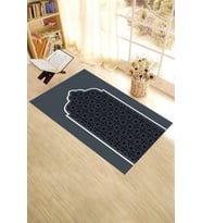 EVDEYA Dijital Baskılı Yıkanabilir Silinebilir Şık Namazlık Seccade 70x130 cm, SECCADE-8-GRİ, (Gri)