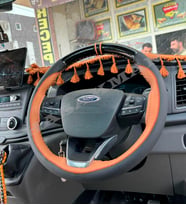 Ford Puma Dikme Direksiyon Kılıfı Parlak Siyah Taba Detaylı Taba Çift Yüzük ve Dikiş 2020-2026