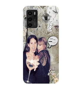 Oppo A55 Uyumlu Lana Del Rey ve Taylor Swift Desenli Şeffaf Telefon Kılıfı