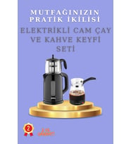 Yeni Nesil 2’li Çeyiz Seti: Cam Çay Makinesi & Bol Köpüklü Cam Kahve Cezvesi
