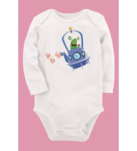Organik Baskılı Pamuklu Unisex Bebek Body UZUNKOLE19