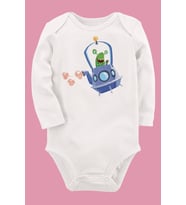Organik Baskılı Pamuklu Unisex Bebek Body UZUNKOLE19