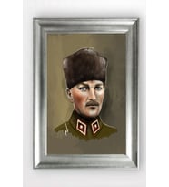 Gümüş Çerçeveli Atatürk Tablo cv1362