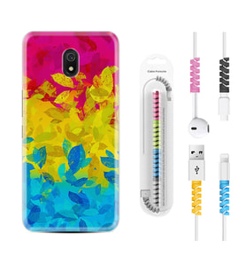 Xiaomi Redmi 8A 8 Pro 9C 9T 10C 11T Pro Kılıf Kablo Koruma Spiral Silikon Yapraklar 1634