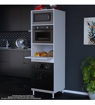 Modilayn ELİT SİLVA 59,6 x 192,2 x 56 cm Ankastre Fırın 1 Kapaklı Ekmeklikli Dolap Çok Amaçlı dolap