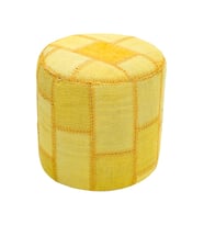 SARI RENKLI KİLİMDEN ÜRETİLMİŞ PUF 35X40