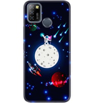 Infınıx Smart 5 Kılıf Silikon Desen Özel Seri Ay Ve Astronot 1694