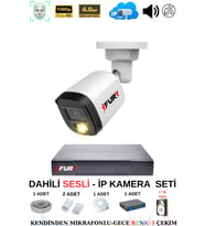 FURY Ip Güvenlik Kamera Seti 1 Kameralı Sesli 4mp Gece Renkli Su Geçirmez Ip5515s 1tb