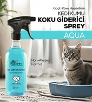 Kedi Kumu Koku Giderici, Aqua 500 ml  Koku Hapseden Doğal Ferahlık Spreyi