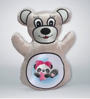 BK Gift Sevimli Panda Tasarımlı Krem Ayıcık Yastık-3