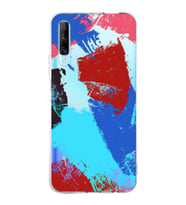 Huawei P Smart Pro Uyumlu Kapak Brush Stroke Tasarımlı Şeffaf Silikon Kılıf
