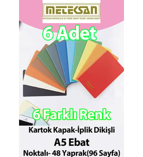 Meteksan 6' lı A5 Ebat (15x21cm) 6'lı Karışık Renkli