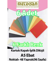 Meteksan 6' lı A5 Ebat (15x21cm) 6'lı Karışık Renkli
