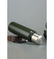 304 L Çelik 750 ml Yeşil Kamp Piknik Termos Tutmalı Termos cin491ys