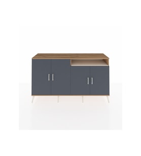 Kronos Konsol 6 Raflı 4 Kapaklı 176x59x99 Çam-Antrasit/Aytaşı