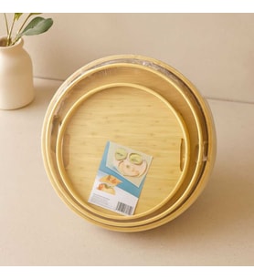 Bambu Ahşap Yuvarlak Tepsi