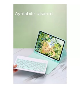 İpad Air 11 (2024) Kılıf Kc01 Smart Klavyeli Tablet Kılıfı - Lacivert