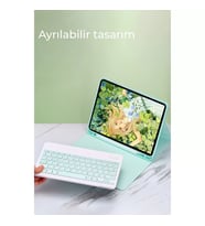 İpad Air 11 (2024) Kılıf Kc01 Smart Klavyeli Tablet Kılıfı - Lacivert