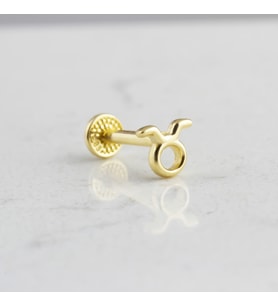 Glorria Altın Boğa Burcu Tragus Piercing