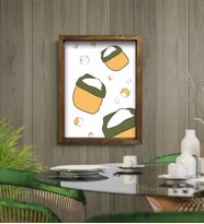 BK Gift Cafe & Bar & Restaurant Konseptli Doğal Masif Ahşap Çerçeveli Tablo-64