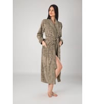 Koyu Gri Jakarlı Bambo Cotton Bayan Sabahlık (Fıstık Yeşili)