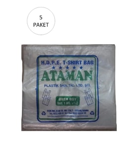 Kalın Şeffaf Atlet Poşet Orta Boy 27x47 Cm 1 Kg (5 Paket-Takriben 725 Adet)