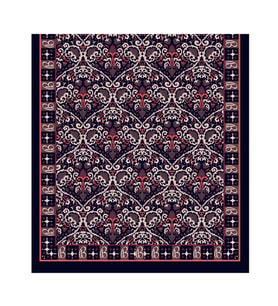 Şehri Şal Bambu Kraş Şal 6371 Lacivert Bordo