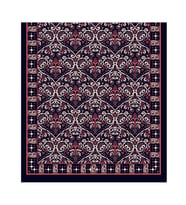 Şehri Şal Bambu Kraş Şal 6371 Lacivert Bordo