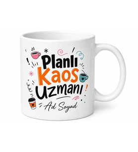 İsme Özel Planlı Kaos Yazılı Komik Kupa Bardak Esprili Hediye